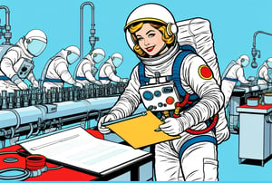 popart__comic_style__a_female_propel_spaceman_holding_a_clipboard_inspecting_the_quality_of_a_production_line_-ugly__deformed__noisy__blurry_1788968842