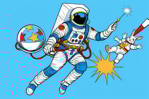 popart__comic_style__propel_spaceman_as_a_magician_pulling_a_rabbit_out_of_a_hat_with_a_magic_wand_-ugly__deformed__noisy__blurry__3782447281